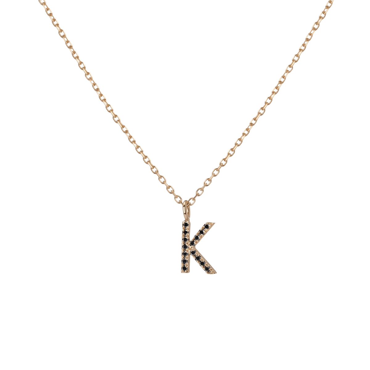 14k Yellow Gold 18k Yellow Gold Black Diamonds '-K- 