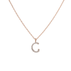Mini Letter Charm Pendant with White Diamonds
