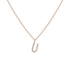 Mini Letter Charm Pendant with White Diamonds