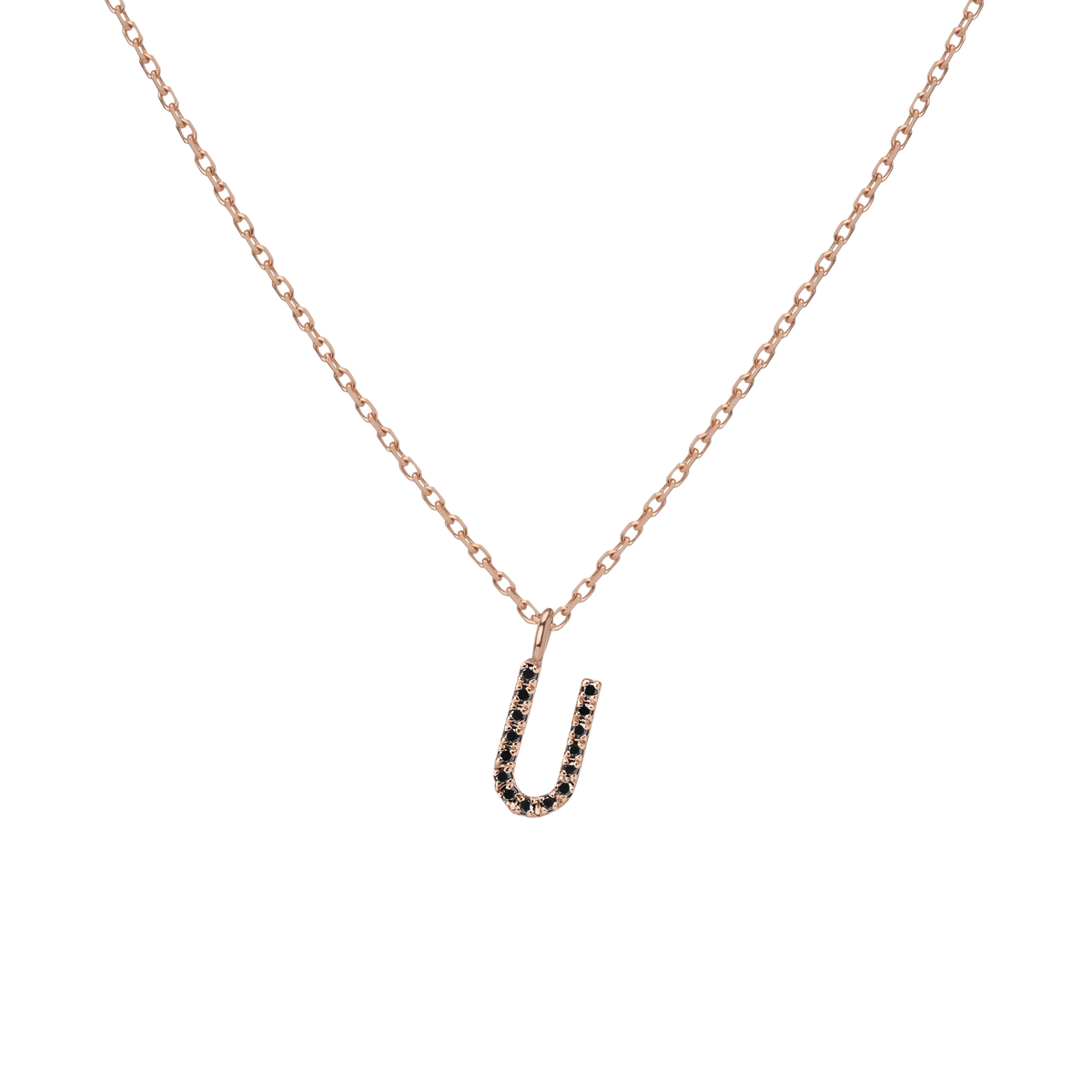 14k Rose Gold 18k Rose Gold Black Diamonds '-U-