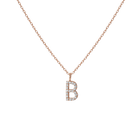 Mini Letter Charm Pendant with White Diamonds