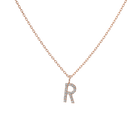 Mini Letter Charm Pendant with White Diamonds