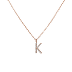 Mini Letter Charm Pendant with White Diamonds