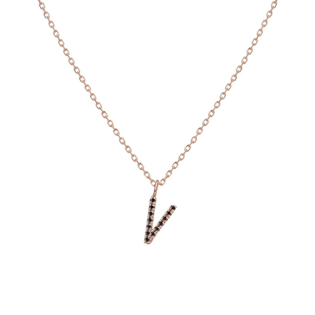 14k Rose Gold 18k Rose Gold Black Diamonds '-V-