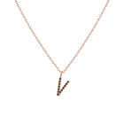 Mini Letter Charm Pendant with Black Diamonds