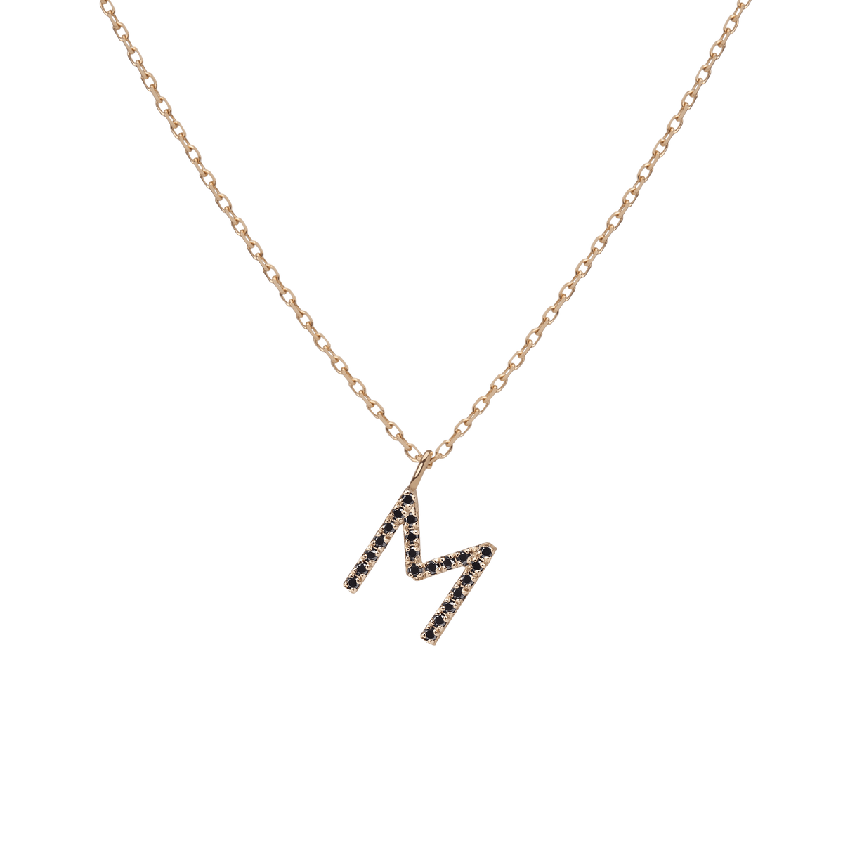 14k Yellow Gold 18k Yellow Gold Black Diamonds '-M-