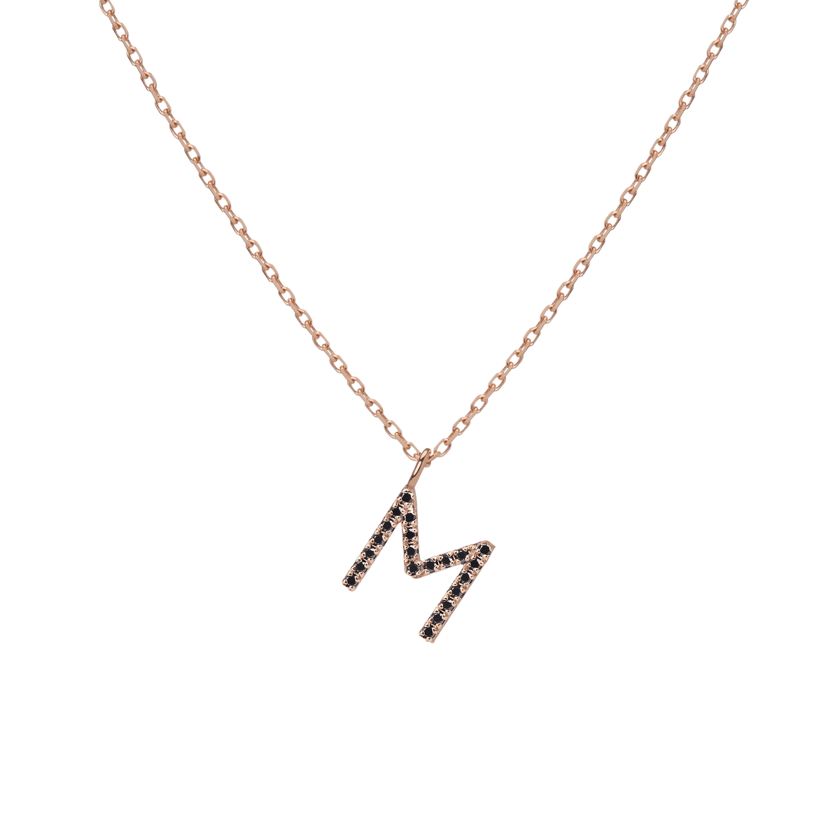 14k Rose Gold 18k Rose Gold Black Diamonds '-M-