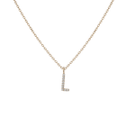 Mini Letter Charm Pendant with White Diamonds