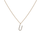 Mini Letter Charm Pendant with White Diamonds