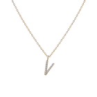 Mini Letter Charm Pendant with White Diamonds
