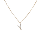 Mini Letter Charm Pendant with White Diamonds