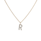 Mini Letter Charm Pendant with White Diamonds