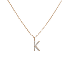 Mini Letter Charm Pendant with White Diamonds