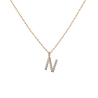 Mini Letter Charm Pendant with White Diamonds