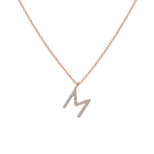 Mini Letter Charm Pendant with White Diamonds