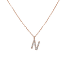 Mini Letter Charm Pendant with White Diamonds