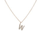 Mini Letter Charm Pendant with White Diamonds