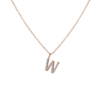 Mini Letter Charm Pendant with White Diamonds