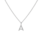 Mini Letter Charm Pendant with White Diamonds