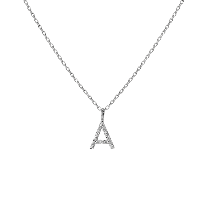Letter Pendant 14k White Gold 18k White Gold White Diamonds First 