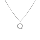 Mini Letter Charm Pendant with White Diamonds