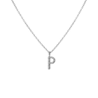 Mini Letter Charm Pendant with White Diamonds