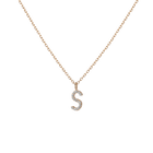 Mini Letter Charm Pendant with White Diamonds