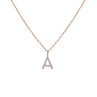 Mini Letter Charm Pendant with White Diamonds