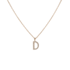 Mini Letter Charm Pendant with White Diamonds