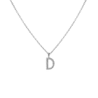 Mini Letter Charm Pendant with White Diamonds
