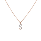 Mini Letter Charm Pendant with White Diamonds