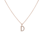 Mini Letter Charm Pendant with White Diamonds