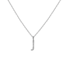 Mini Letter Charm Pendant with White Diamonds