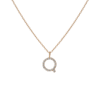 Mini Letter Charm Pendant with White Diamonds