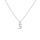 Mini Letter Charm Pendant with White Diamonds