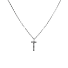 Mini Letter Charm Pendant with Black Diamonds