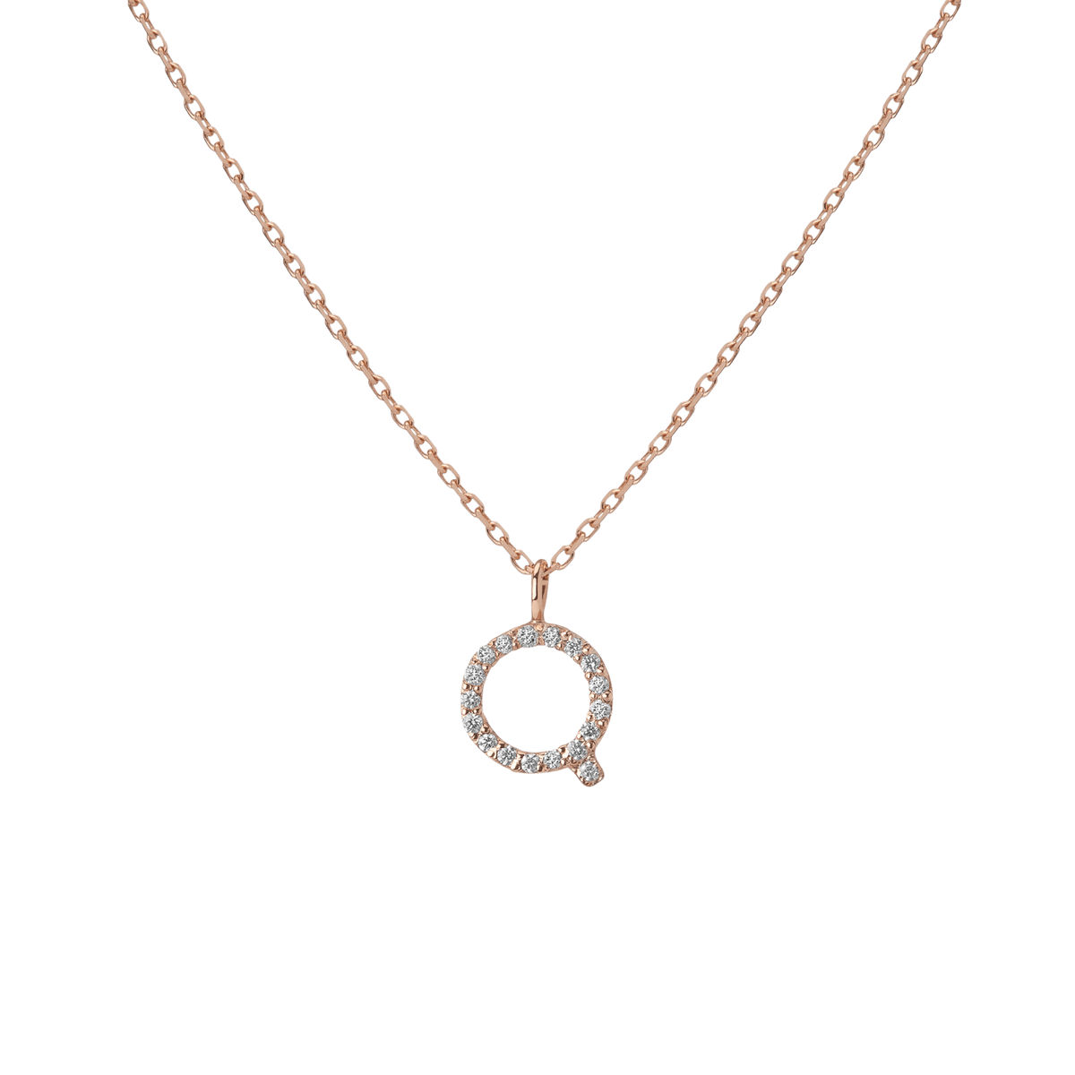 14k Rose Gold 18k Rose Gold White Diamonds '-Q-
