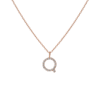 Mini Letter Charm Pendant with White Diamonds