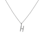 Mini Letter Charm Pendant with White Diamonds