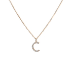 Mini Letter Charm Pendant with White Diamonds