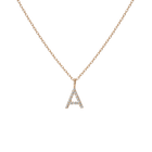 Mini Letter Charm Pendant with White Diamonds