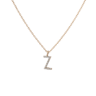 Mini Letter Charm Pendant with White Diamonds