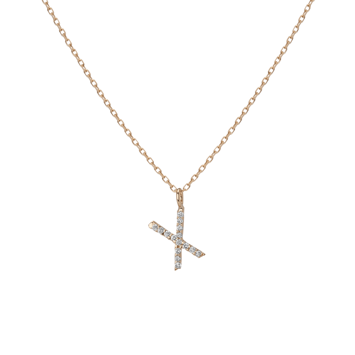 14k Yellow Gold 18k Yellow Gold White Diamonds '-X-