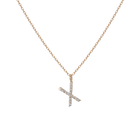 Mini Letter Charm Pendant with White Diamonds