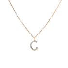 Mini Letter Charm Pendant with White Diamonds