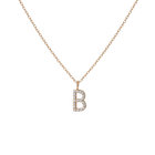 Mini Letter Charm Pendant with White Diamonds