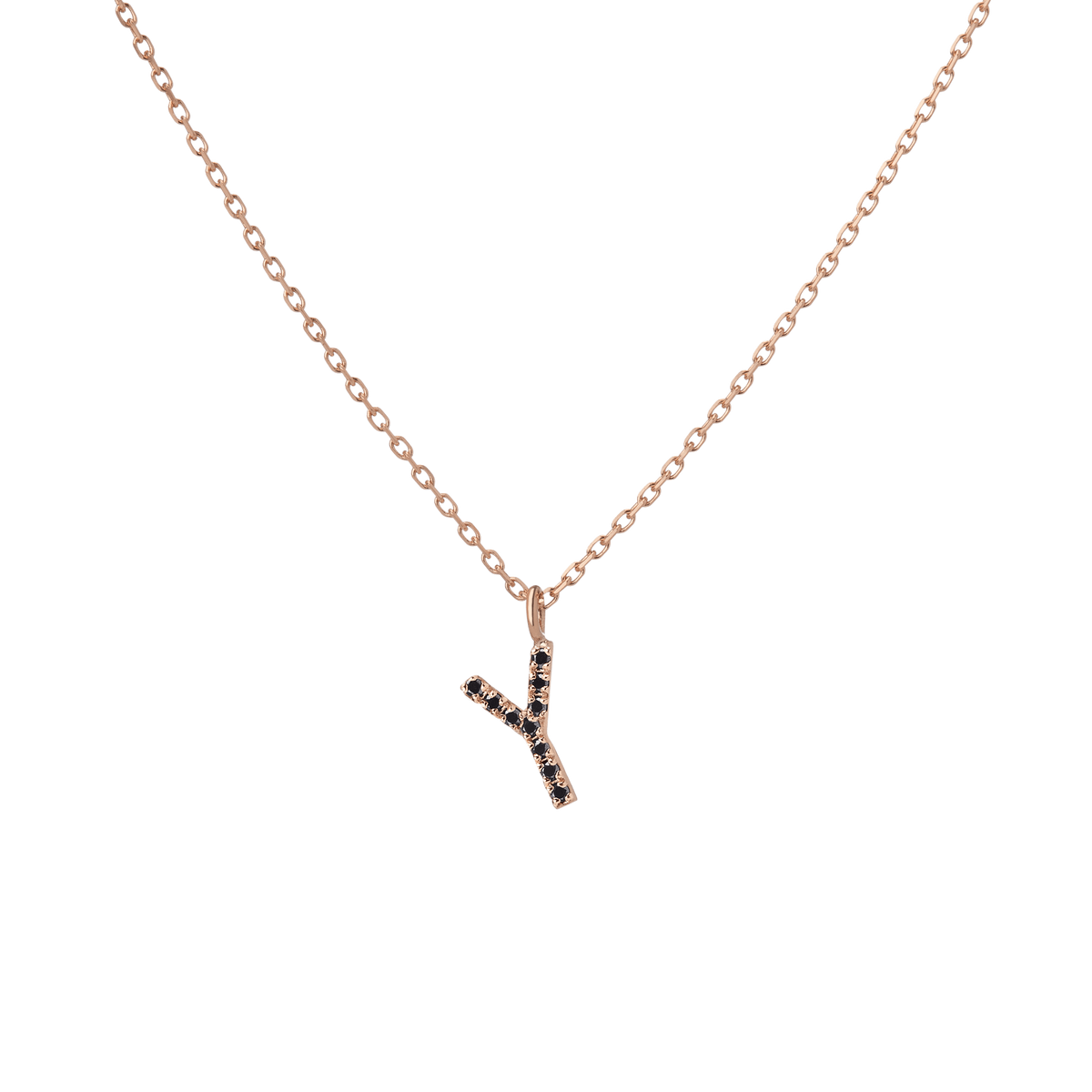 14k Rose Gold 18k Rose Gold Black Diamonds '-Y-