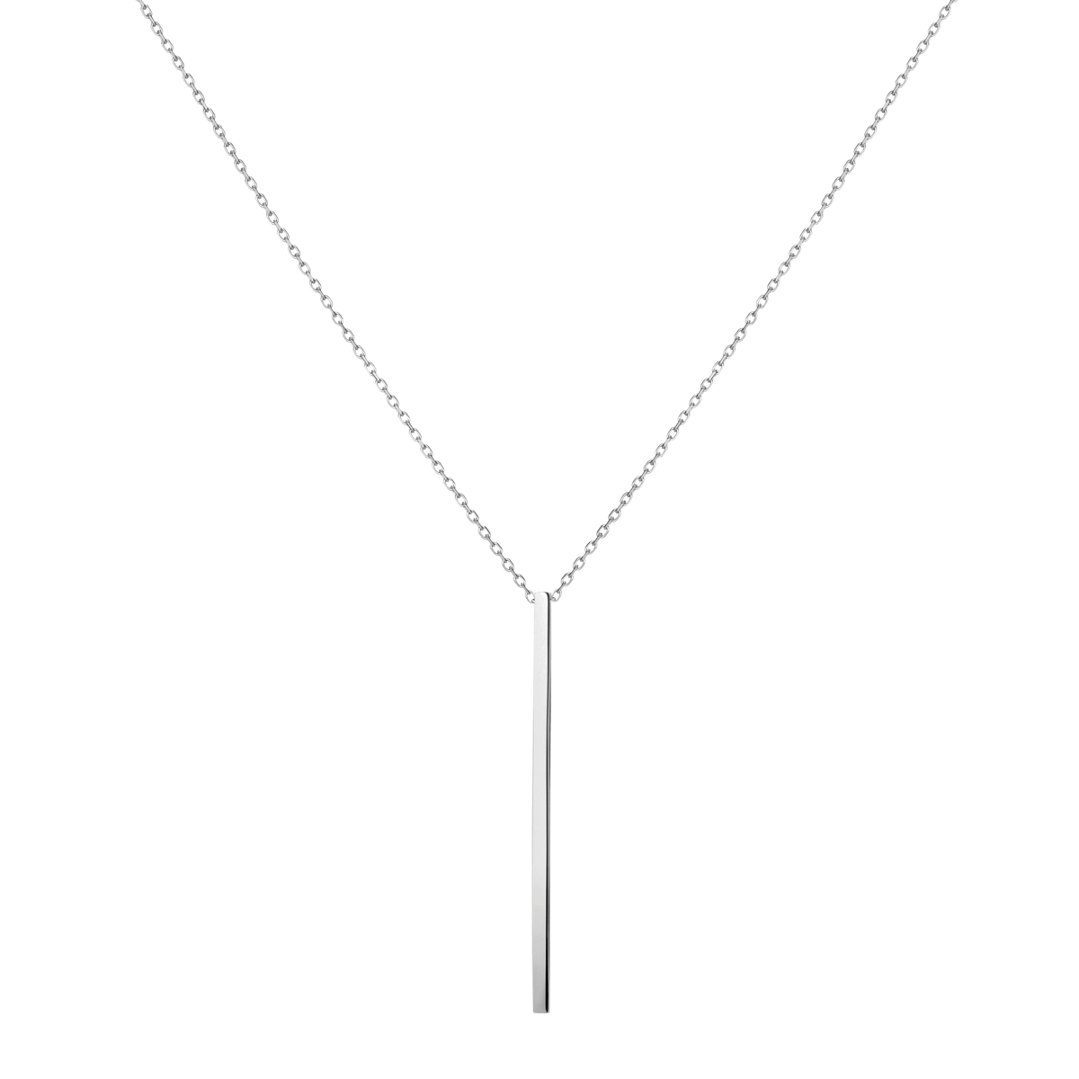 Long Gold Bar Drop Necklace Sterling Silver White Gold Vermeil 14k White Gold 18k White Gold     Front First