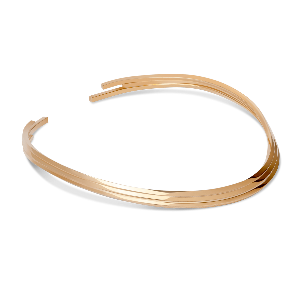 Tribar Collar Rose Gold Vermeil 14k Rose Gold 18k Rose Gold Laid down