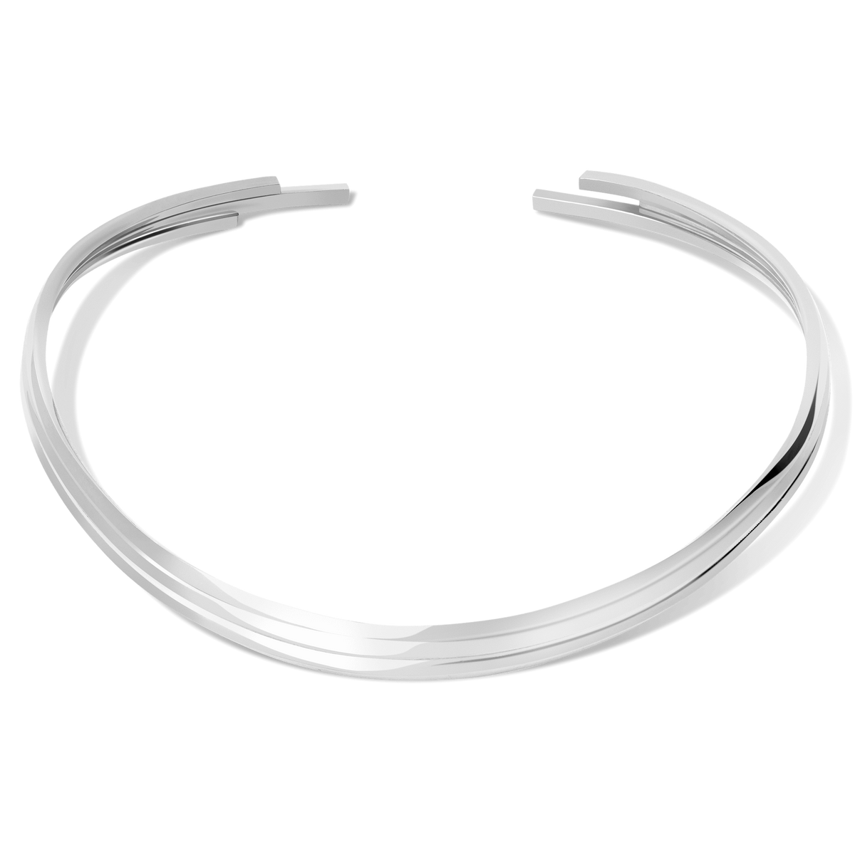 Tribar Collar Sterling Silver White Gold Vermeil 14k White Gold 18k White Gold   Front First